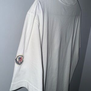 Moncler Ivory Tee with Logo Patch